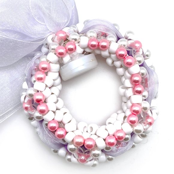 LASR Lavender Luminous Light Up Ribbon Rave Kandi Bracelet - Picture 3 of 4